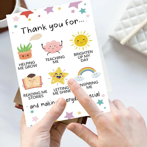 Vista 3 de YiKaLus Linda Tarjeta de Agradecimiento para Maestros, Excelentes Regalos de Agradecimiento para Maestros para Hombres y Mujeres, Tarjeta