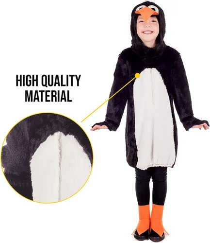 Vista 5 de fun shack Disfraz de pingüino para niños, diseño de animales, Navidad, Halloween, niñas, niños, personajes para niños, talla S, M, L, XL
