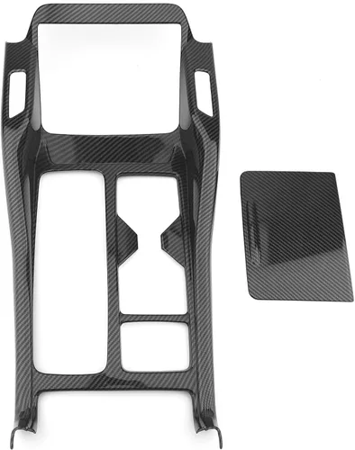 Vista 2 de YOUTOOCAR 2PCS Cubiertas de Panel de Palanca de Cambios Trim Compatibles con Kia Sorento 2021-2025 Accesorios (Patrón de Fibra de Carbono)
