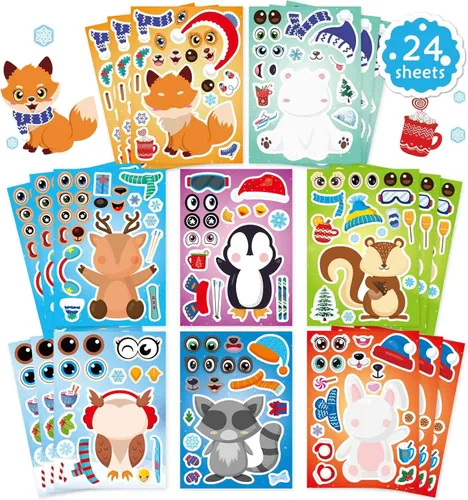 Vista 9 de 4th of July Independence Day Make-a-face Stickers Patriotic Crafts Stickers for Kids, Make Your Own Sticker, Fourth of July American