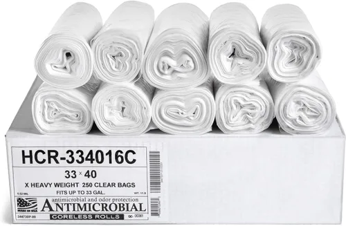 Vista 35 de Aluf Plastics Bolsas de basura de alta densidad, 10 galones, 4000 unidades, 6 micras (eq), 24 x 24 pulgadas, negras, para baño, oficina, industrial