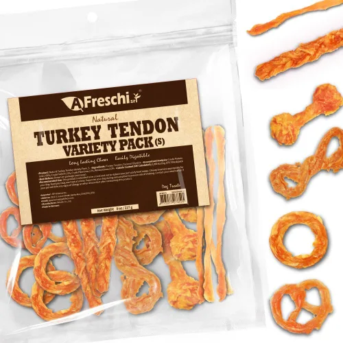 Vista 16 de A Freschi srl Tendones de pavo para perros, golosinas saludables para perros de origen estadounidense, masticables para cachorros sin piel cruda