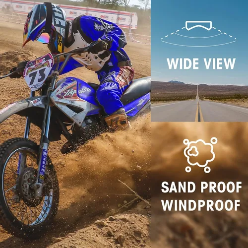 Vista 6 de MAMBAOUT Gafas de motocross para adultos, paquete de 2 gafas de motocicleta ATV para hombres y mujeres, gafas de visión amplia para montar fuera