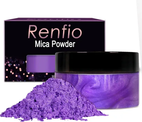 Vista 15 de Renfio Polvo de mica, polvo de mica de 60 colores para resina epoxi natural, pigmento de color, pigmento en polvo, botellas de 0.25 onzas, pigmentos