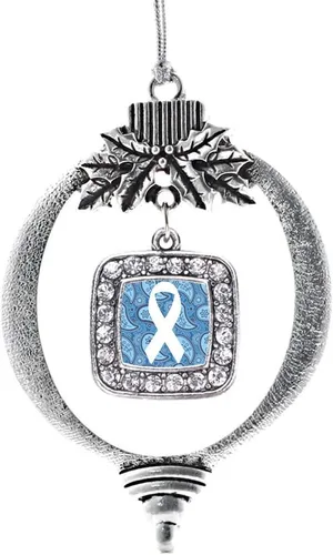 Vista 113 de Inspired Silver - Nana púrpura - Adorno de Navidad plateado - Adorno cuadrado para árbol de Navidad con circonita cúbica - Decoración colgante