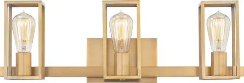 Vista 11 de Quoizel LGN8624WS Leighton - Lámpara de pared para baño, 2 luces, 200 vatios, latón desgastado (5 pulgadas de alto x 24 pulgadas de ancho)