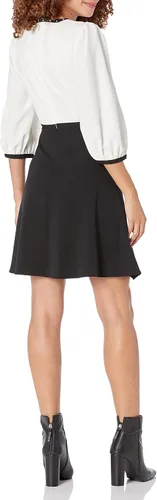 Vista 5 de Karl Lagerfeld Paris Vestido camisero de algodón estampado de París para mujer