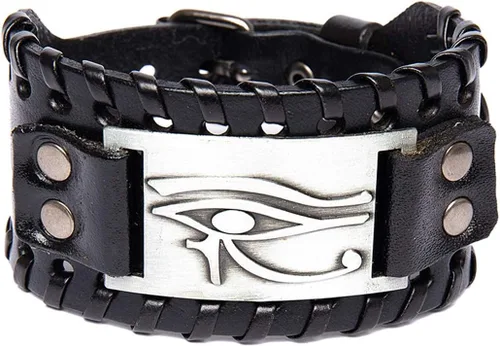 Vista 21 de GelConnie - Pulsera de piel con amuleto vikingo y talismán escandinavo celta pagano
