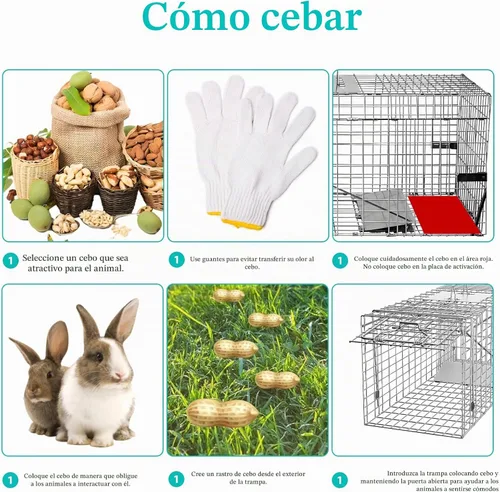 Vista 7 de Trampa de jaula para animales vivos, 37 "x 13" x 14.5" trampa para gatos
