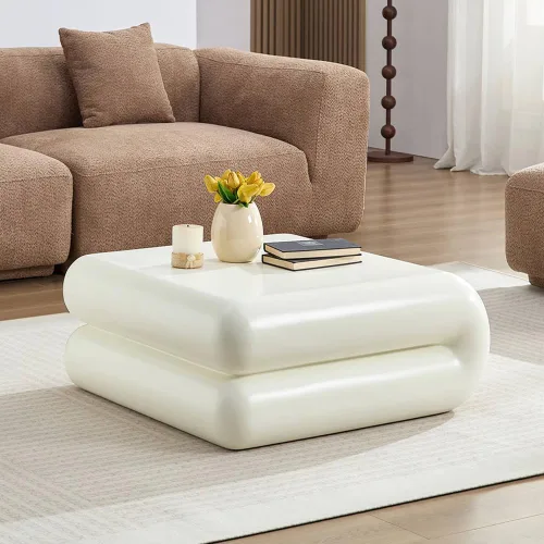 Vista 34 de WILLIAMSPACE Mesa auxiliar redonda de 15.94" en mármol sintético para sala 14.57"*16.54"H-beige+amarillo