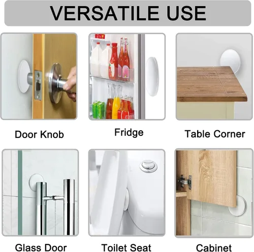 Vista 4 de 24 protectores de pared para tope de puerta de 1.57 pulgadas, protector de pared para pomos de puerta, autoadhesivo, protectores de pared de goma