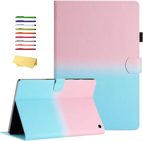 Vista 32 de Funda para tableta Amazon Kindle Fire HD 8 (8ª/7ª/6ª generación, 2018/2017/2016), con portalápices, bolsillo para tarjetas, imán de piel sintética
