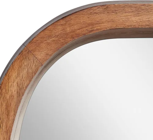 Vista 2 de Signature Hardware 484587 Acrewood 31-1/8" x 19" Espejo de baño enmarcado - Madera de mango natural