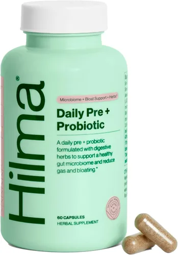 Vista 7 de Hilma Daily Movement Duo para el alivio del estreñimiento y la hinchazón en mujeres, Gas Plus para alivio de la hinchazón (50 cápsulas veganas)
