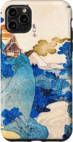 Vista 11 de iPhone 15 Japón Retro Art Utagawa Kuniyoshi Vista nocturna del Monte Fuji Case