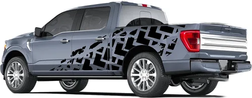 Vista 3 de Calcomanías de vinilo con gráficos para cama de neumáticos compatibles con Ford F150 (negro)