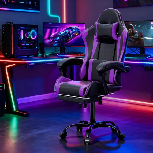 Vista 8 de Magshion Silla de juegos para adultos, silla ergonómica de computadora con reposabrazos de acoplamiento, silla de jugador de altura ajustable