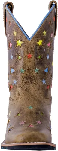 Vista 5 de Dan Post Botas Niños Niñas Starlett Punta Cuadrada Botas De Vestir Mid Calf - Marrón