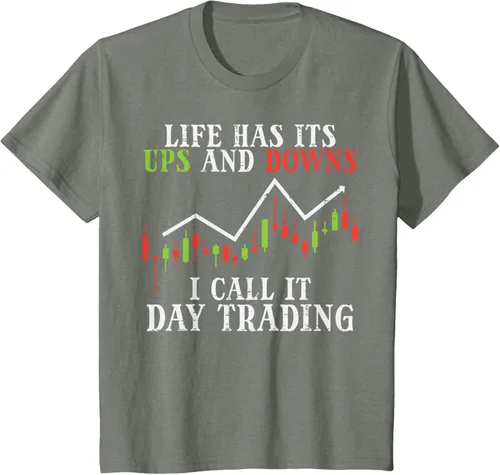 Vista 108 de Life Ups And Downs Day Trading Crypto Stock Market Trader T-Shirt, Negro