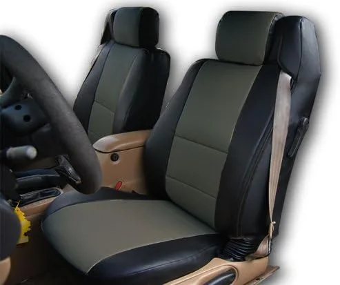 Vista 3 de Iggee Chrysler Sebring 1996 ~ 2000 convertible de cuero artificial Exact Original Fit 2 fundas de asiento delantero – asientos laterales del Beige