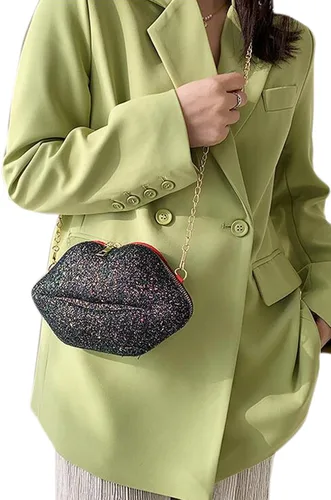 Vista 2 de Bolso de mano brillante para mujer, bolso de mano de noche con purpurina para mujer, bolso cruzado para banquete, bolso de hombro, bolsa