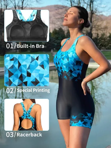 Vista 61 de ATTRACO Traje de baño deportivo de una pieza para mujer, traje de baño deportivo de entrenamiento