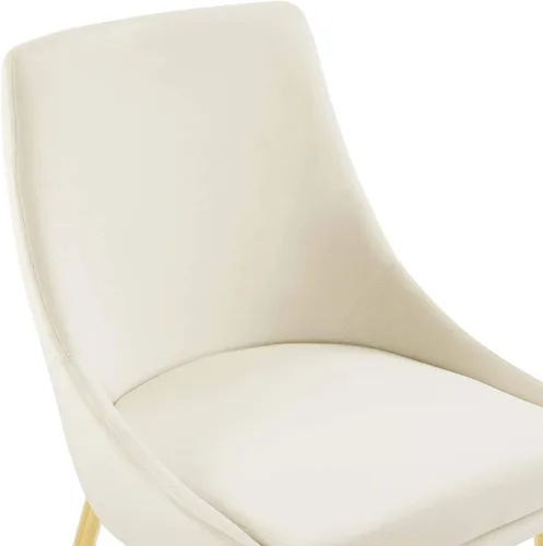 Vista 5 de Modway Viscount Performance - Sillas de comedor de terciopelo, juego de 2, color dorado marfil