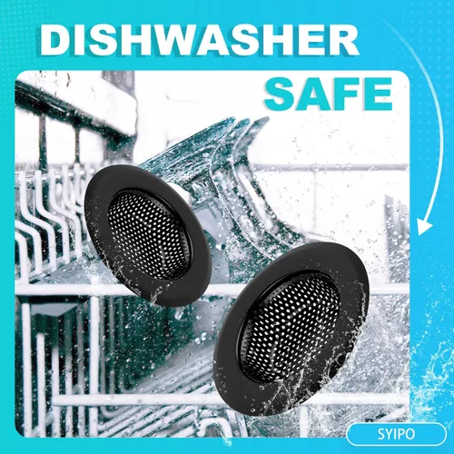 Vista 6 de Colador de drenaje de fregadero, 2 coladores de fregadero de cocina, coladores de fregadero de acero inoxidable de 4.5 pulgadas de diámetro