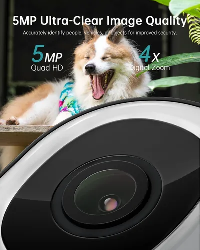 Vista 3 de ZUMIMALL Cámaras 5MP 5G para seguridad en el hogar al aire libre, monitor de bebé WiFi 5G/2.4G con cámara y audio, cámara de seguridad de grabación