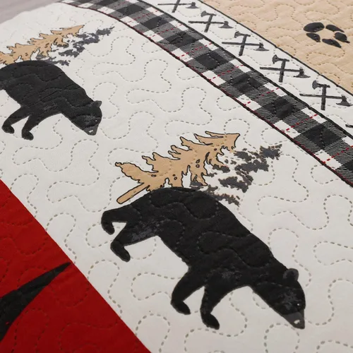 Vista 8 de Juego de edredón de tamaño Queen/Matrimonial, ropa de cama rústica de cabaña, colcha reversible para el hogar, colcha ligera para el hogar, colcha