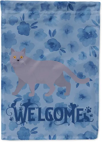 Vista 17 de Caroline's Treasures CK4813CHF - Bandera de bienvenida con gato abisinio azul, manga grande, para porche, para colgar en la pared, poliéster