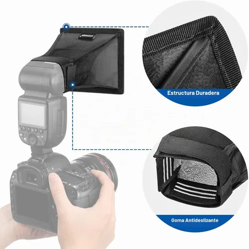 Vista 6 de NEEWER Difusor de Flash Softbox de 5" x 4", Universal, Plegable con Bolsa de Almacenamiento Compatible con Canon Nikon Sony Godox Yongnuo NEEWER