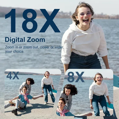 Vista 5 de Videocámara 4K HD 80MP Cámara de vídeo 18X Zoom digital 3.0 IPS Pantalla Vlogging Cámara para YouTube IR Visión Nocturna Grabadora de Video