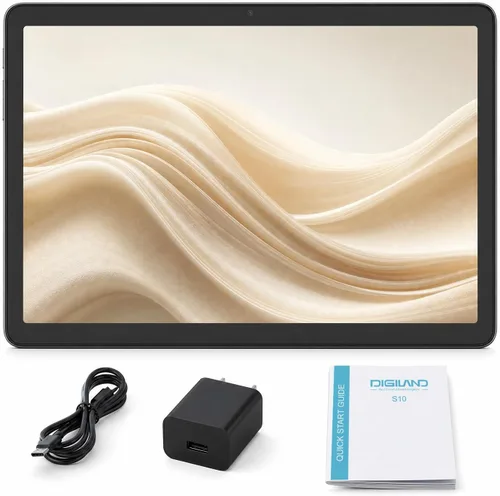 Vista 10 de DigiLand Tablet de 10.1 pulgadas, tableta Android 14 con 10 GB de RAM 64 GB ROM, 256 GB expandible, procesador Octa-Core, pantalla táctil IPS