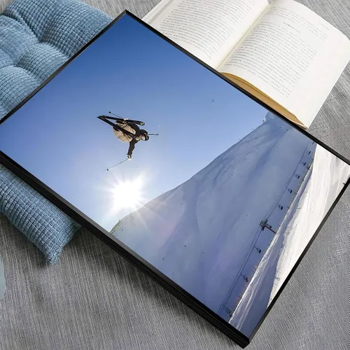 Vista 8 de Pósteres de Lona de Acción de Esquí Geniales y Modernos Arte de Pared de Deportes Extremos de Invierno Escena de Nieve Preppy Impresiones de Esquí