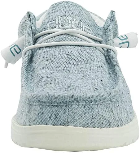 Vista 4 de Zapatos Wally de Hey Dude en varios colores claros, para hombre, mocasines con cordones para hombre, cómodos y ligeros Gris azulado
