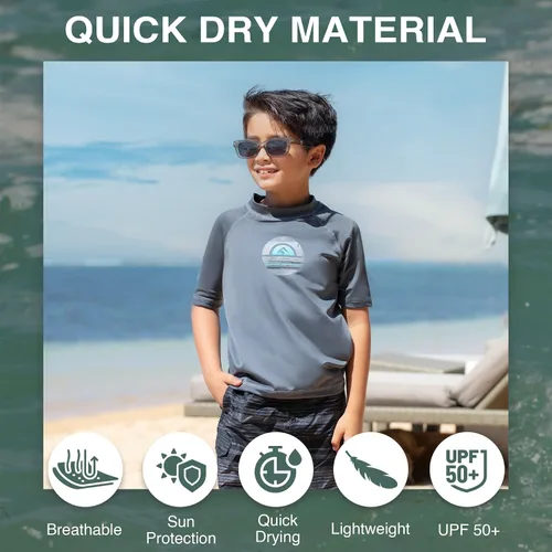 Vista 2 de Kanu Surf Boys Haywire UPF 50+ Sun Protective Rashguard Swim Shirt