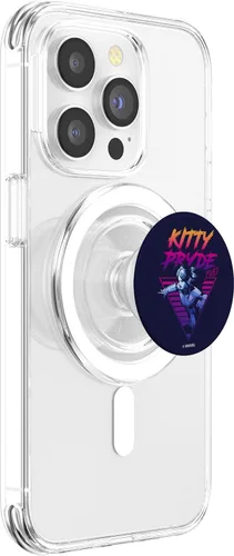 Vista 3 de Marvel X-Men Kitty Pryde Retro Neon Triangle PopSockets MagSafe PopGrip para iPhone