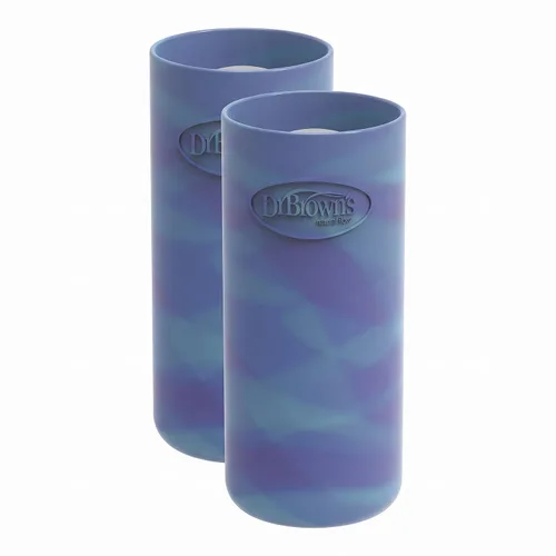 Vista 24 de Dr. Brown's Options+ Funda estrecha para botella de vidrio, 100% silicona, menta, sin BPA, 4 onzas, paquete de 1