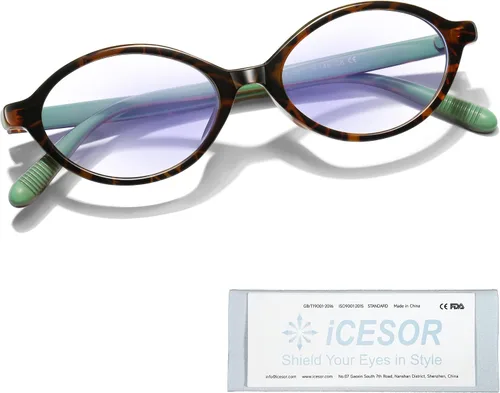 Vista 9 de Oval Blue Light Blocking Glasses Vintage Y2K Anti Eyestrain Protection TV Computer Gaming for Women Reno