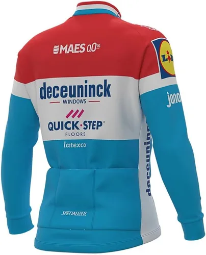 Vista 2 de Maillot de manga larga de ciclismo para hombre con 3 bolsillos, elástico, cómodo, reflectante