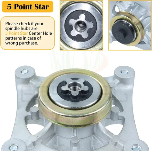Vista 7 de Paquete de 2 husillos preengrasados 587819701 con polea 195945 que sustituyen a Husqvarna 532187292 532187281 532125907 532192870 532192872 58725333