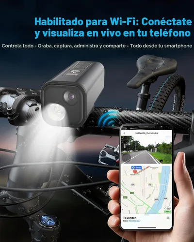 Vista 3 de Cámara de bicicleta 4K con seguimiento GPS, computadora de ciclismo y faro – Spedal S1 30FPS Action Cam con 6 ejes EIS, gran angular de 132°