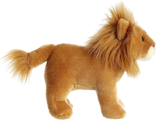 Vista 3 de Aurora® Adorable animal de peluche Miyoni® Lion - Detalle realista - Compañerismo apreciado - Marrón 10 pulgadas