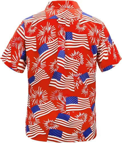 Vista 8 de Camisa hawaiana para hombre, con estampado floral, cómoda, con botones, casual, manga corta, ropa de playa para hombre