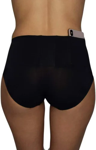 Vista 3 de Ropa interior sin costuras con bolsillo oculto para mujer - para teléfonos, tarjetas de crédito