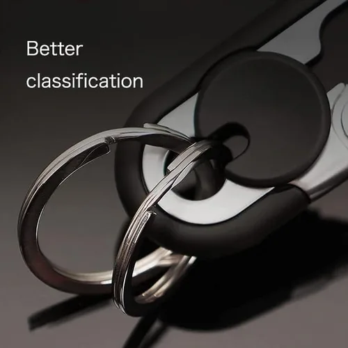 Vista 2 de CHRIS GOOD 2 llaveros de coche para hombre, llavero creativo personalizado de acero inoxidable para hombres, llavero de metal resistente
