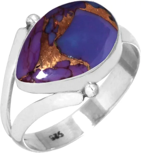 Vista 3 de Lapislázuli, cornalina, cristal, granate, pera, anillo hecho a mano de plata de ley 925, joyería de piedras naturales boho para mujer Cuarzo granate.