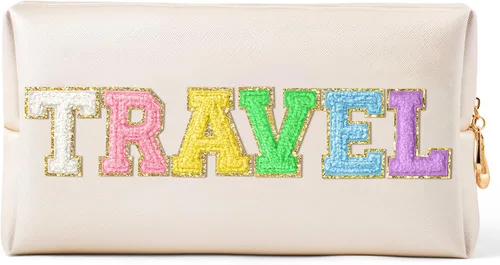 Vista 12 de CY2SIDE Bolsa de maquillaje con parche de letras coloridas, Negro, Enfermera-withe