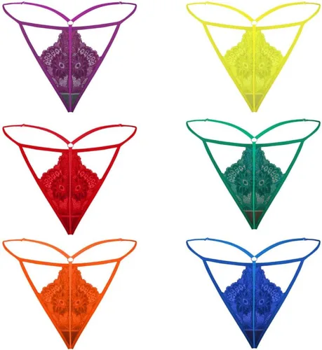 Vista 6 de Besame Tanga G-String - Ropa interior para mujer, paquete de 5 Lqbtq+